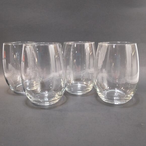 Set of 4 Libbey Clear 18 oz Large Stemless Wine Goblets Water Glasses 5" T GUC - Picture 1 of 7
